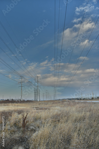 Power Lines against a Prairie Sky