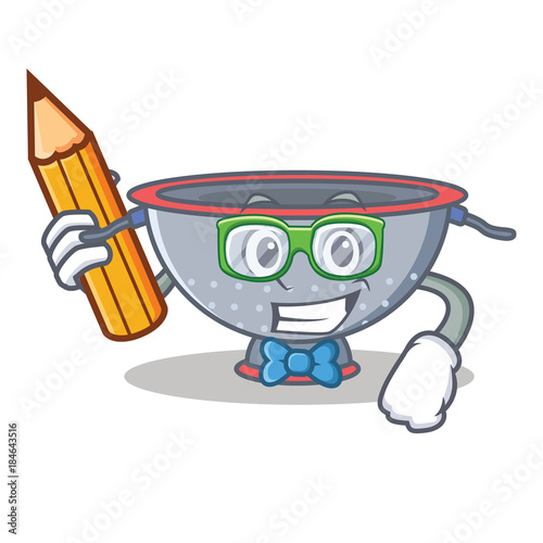 Student colander utensil character cartoon