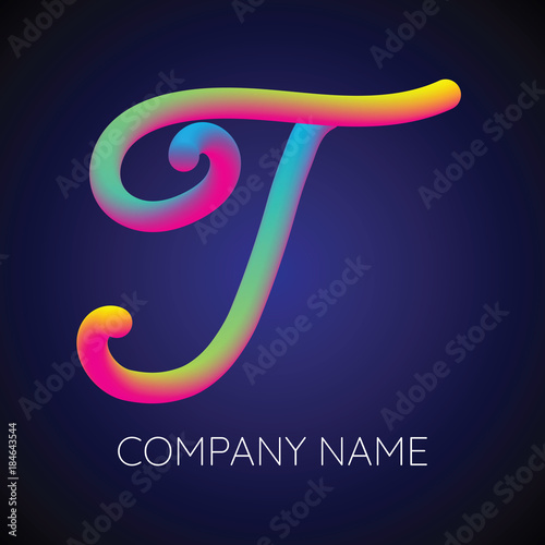T Letter Logo Icon Blending color