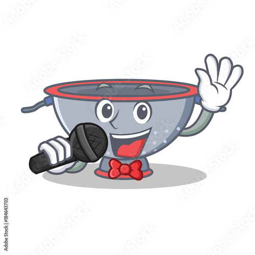 Singing colander utensil character cartoon