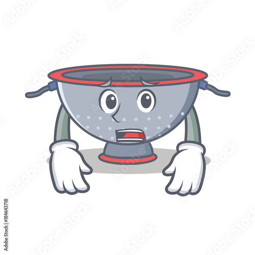Afraid colander utensil character cartoon