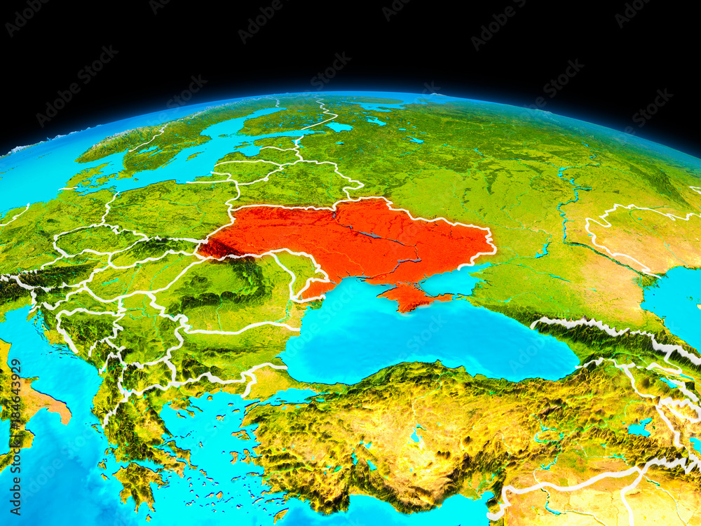 Ukraine in red