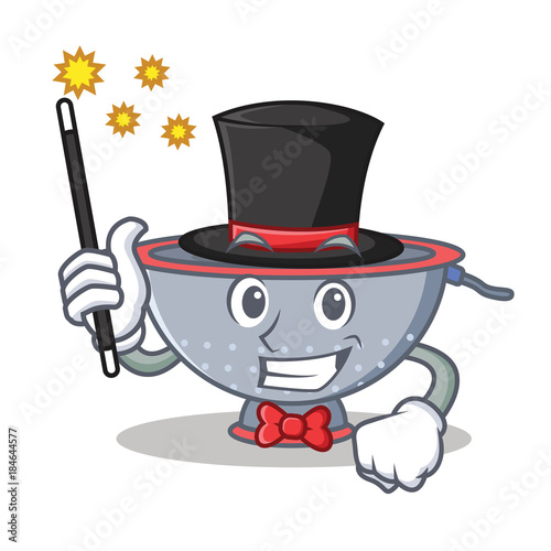 Magician colander utensil character cartoon