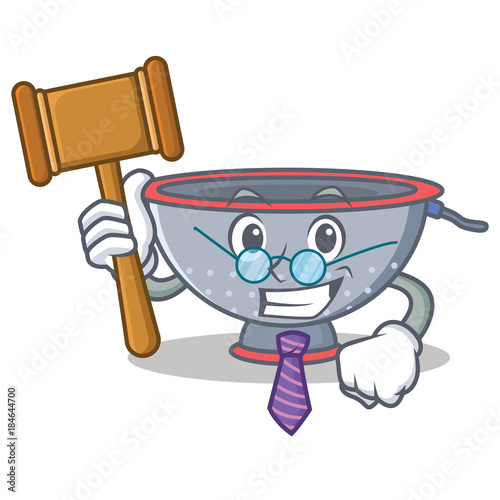 Judge colander utensil character cartoon