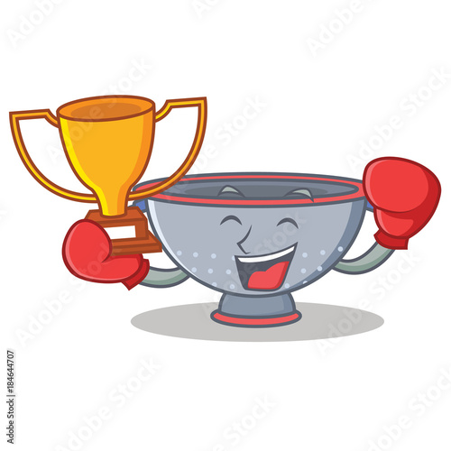 Boxing winner colander utensil character cartoon