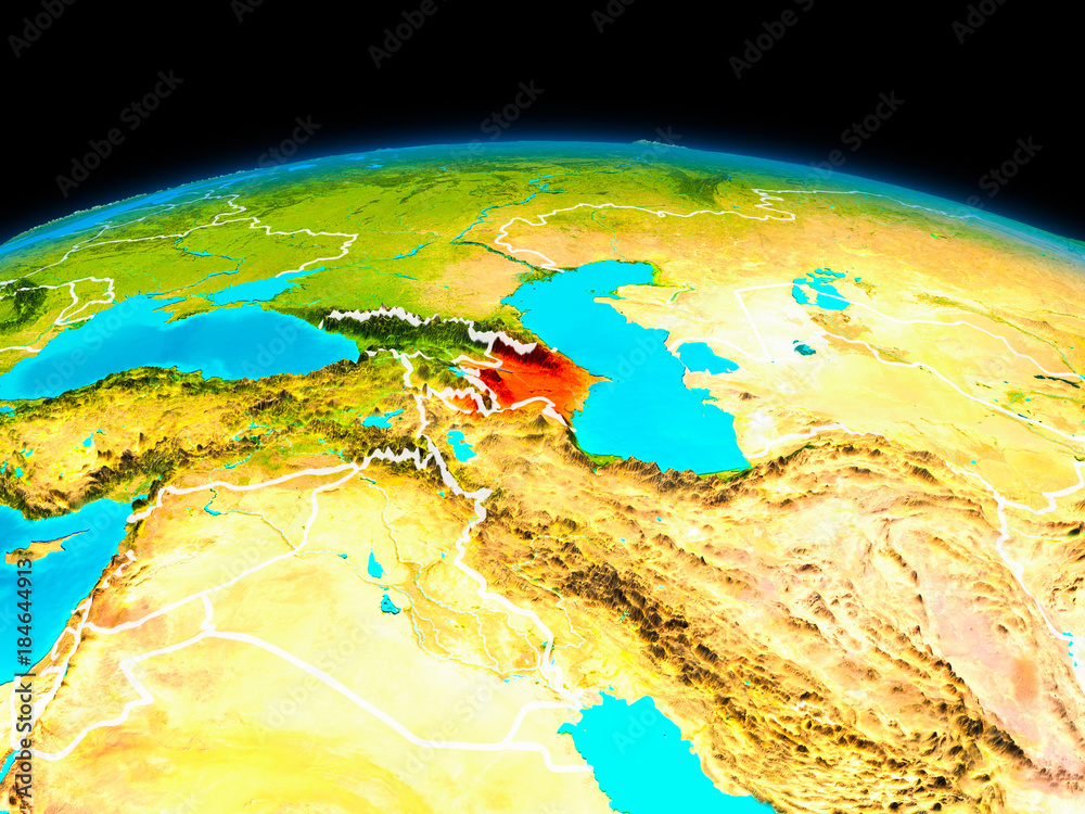 Azerbaijan in red