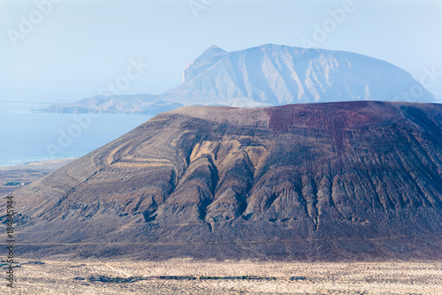 Landscape views from the overview point of Famara. Lanzarote. Canary Islands. Spain