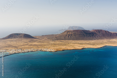 Landscape views from the overview point of Famara. Lanzarote. Canary Islands. Spain