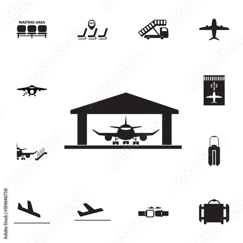 Aircraft Hangar icon. Set of airport element icons. Premium quality aviation graphic design collection icons for websites, web design, mobile app