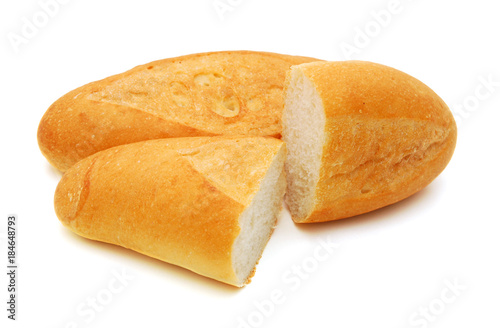 French rolls on a white background