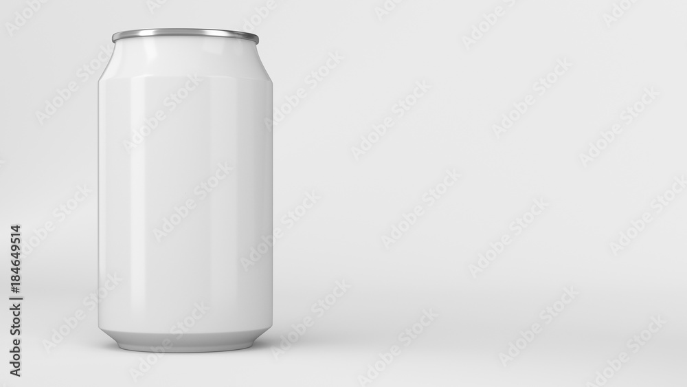 Blank small white aluminium soda can mockup on white background Blank small white aluminium soda can mockup on white background