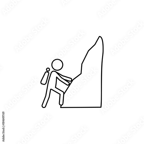 climb the mountain line Icon. Travel line icon. Element of rest icon. Premium quality graphic design. Signs, outline symbols collection icon for websites, web design, mobile app