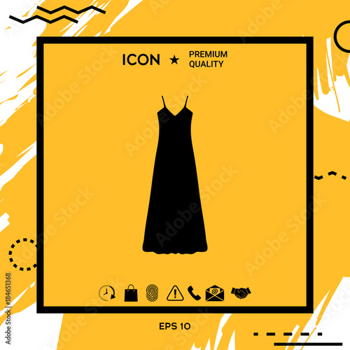 Long Dress, Evening dress, combination or nightie , the silhouette. Menu item in the web design