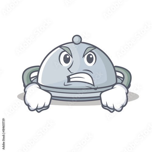 Photo Angry tray character cartoon style