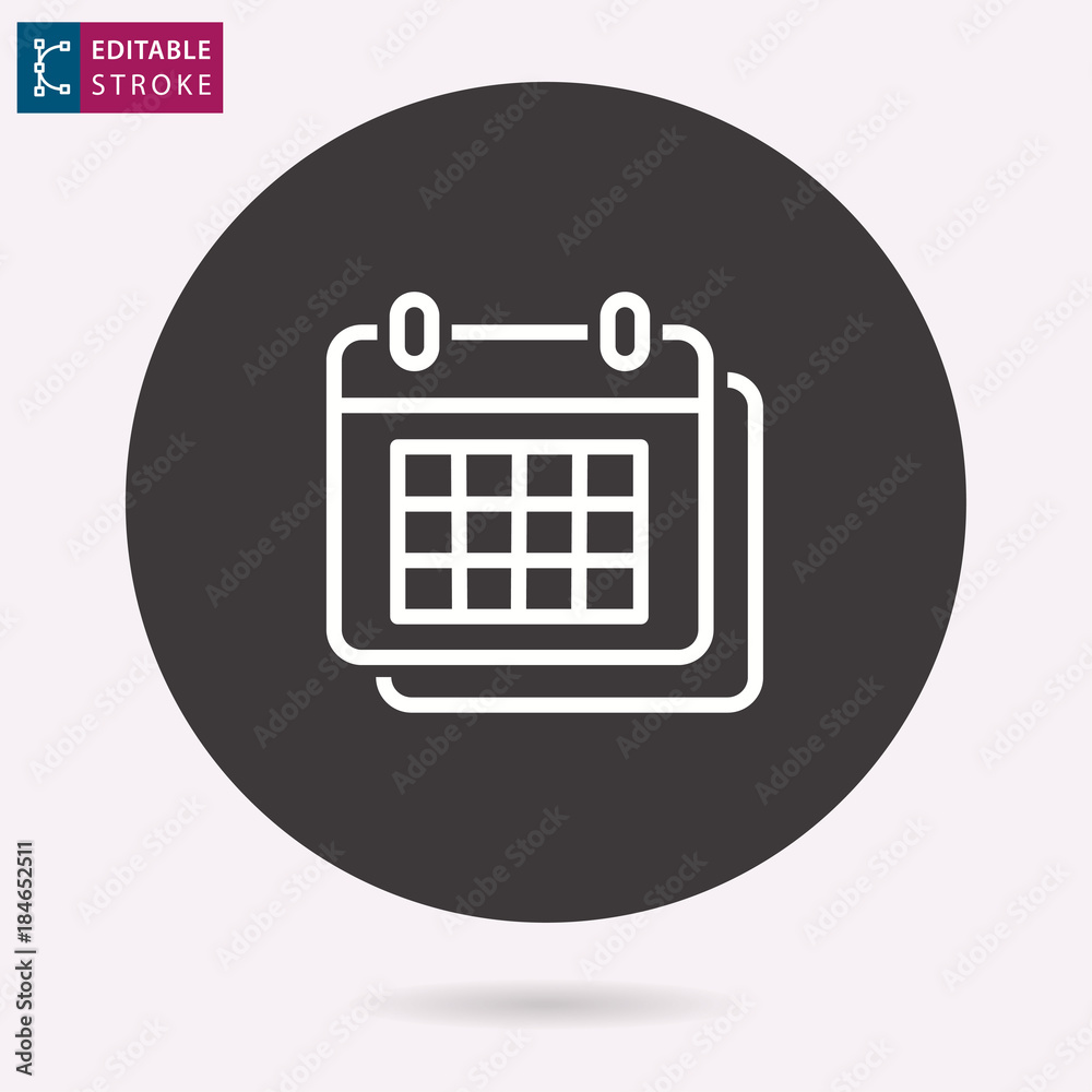 Calendar line vector icon. Editable stroke.