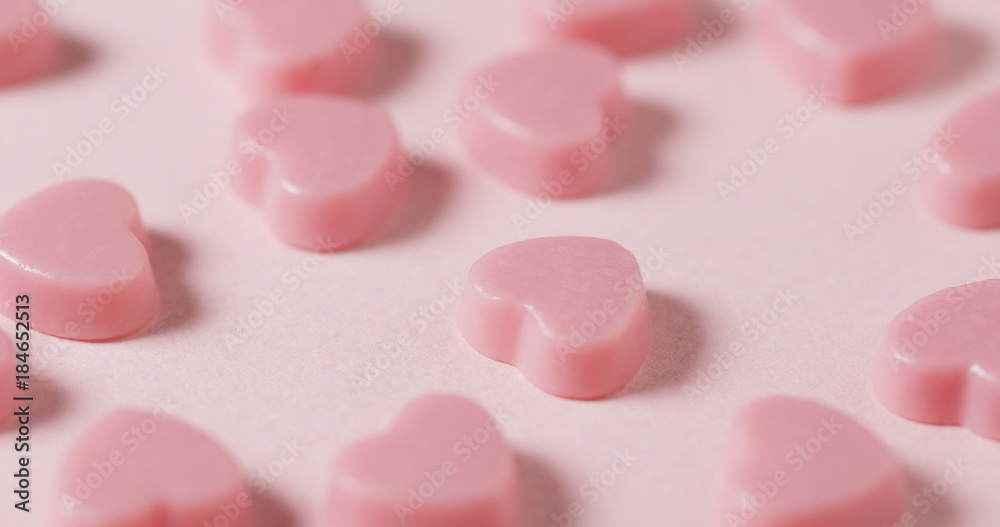 Pink chocolate candy Pink chocolate candy