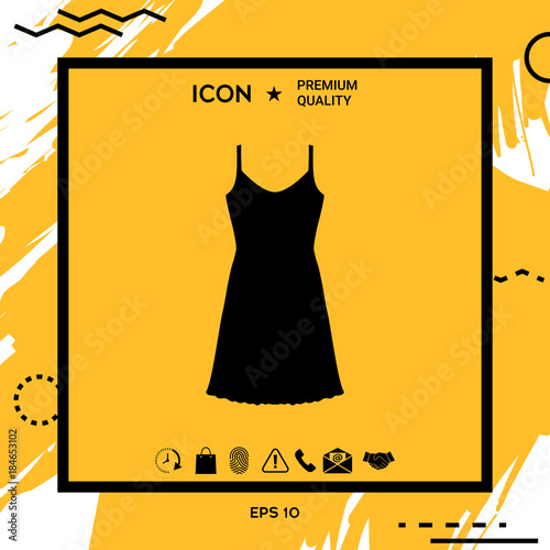 Sundress, Evening dress, combination or nightie, the silhouette. Menu item in the web design