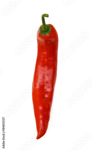 Red chili on white background