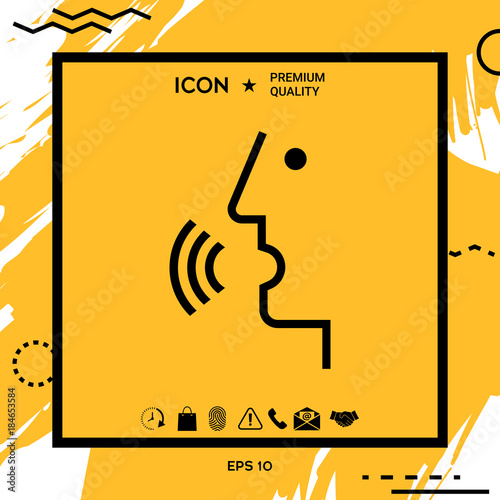 Voice control, person talking - icon
