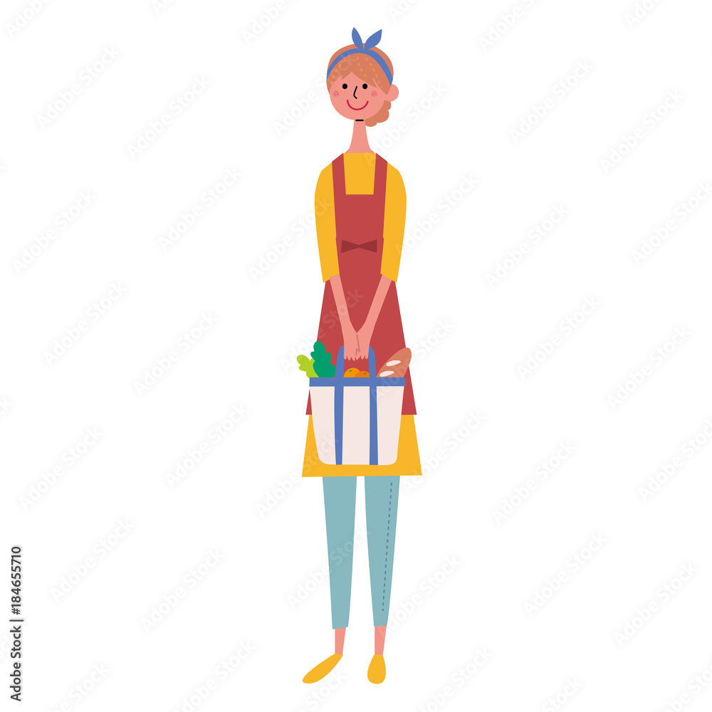 エコバッグを持つ主婦 イラスト Stock Vector Adobe Stock エコバッグを持つ主婦 イラスト Stock Vector Adobe Stock