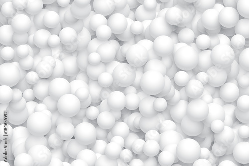 White balls background. Vector different sizes white balls texture. © backup16