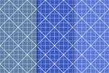Polygonal seamless patterns. Blue set of geometric backgrounds