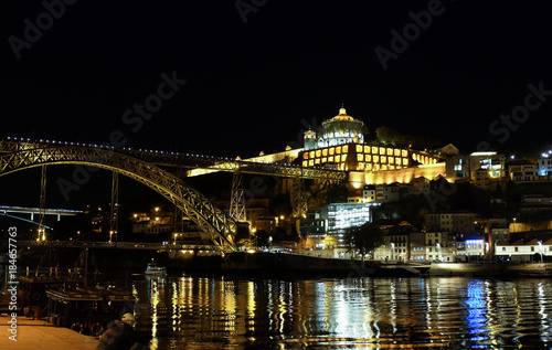 Night view on Monastery of Serra do Pilar. The architectural landmark of Gaia. Porto. Portugal © vadiml