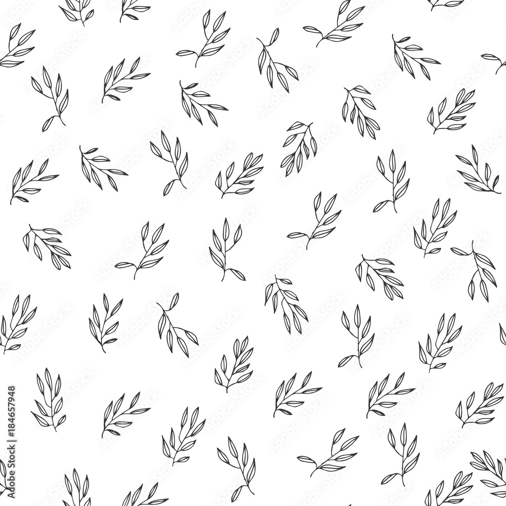 Fototapeta Seamless pattern with floral elements. Vector illustration.