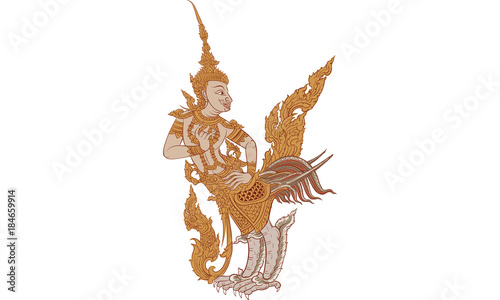 thai traditional painting vector