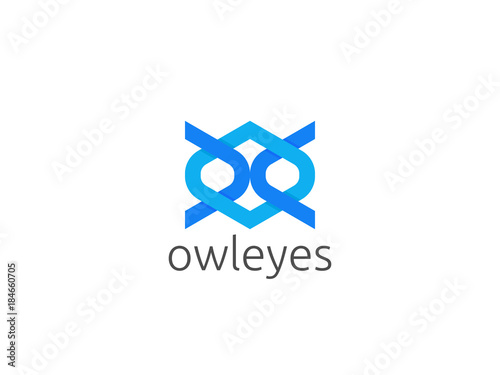 abstract owl eyes logo icon for education concept design symbol