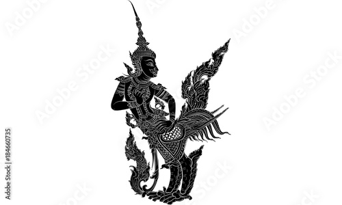 thai traditional painting vector