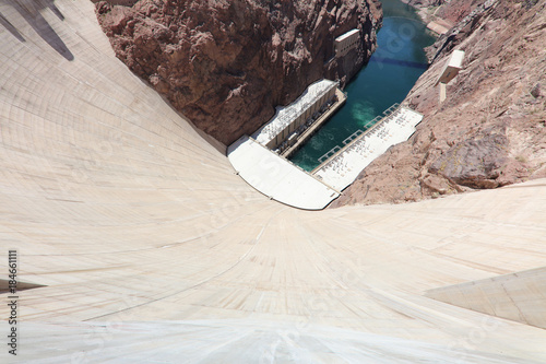 Hoover Dam on Colorado River at the Stateline of Nevada-Arizona. USA