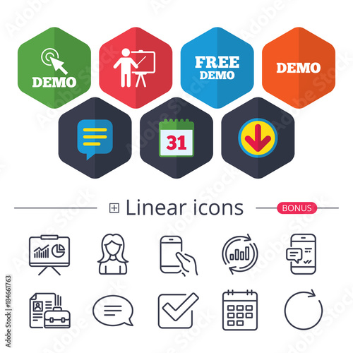 Demo with cursor icon. Presentation billboard.