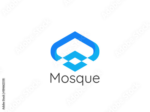 modern style mosque architecture building Logo icon design concept