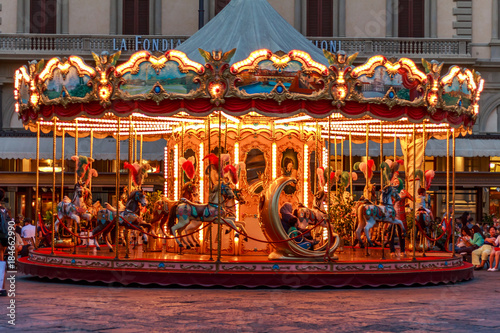 Antique Carousel of the Picci Family: Florence, Italy