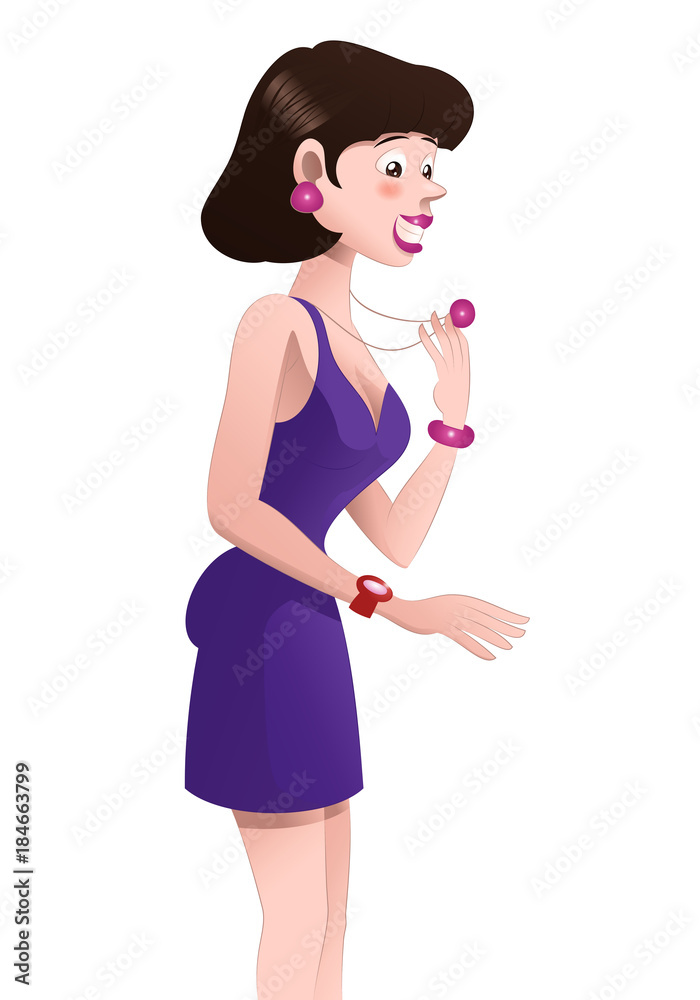 shopping woman try necklace on isolated shopping woman try necklace on isolated