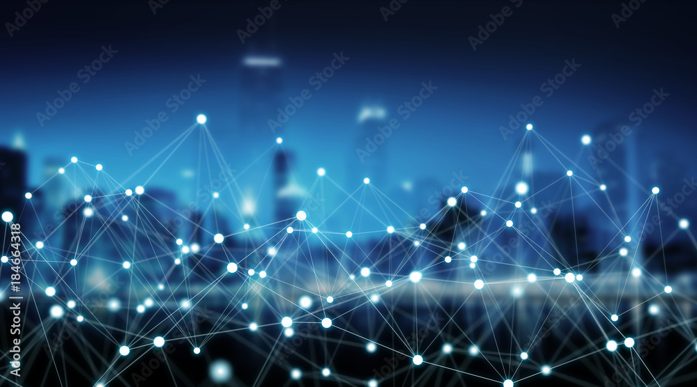 Connections system and datas exchanges 3D rendering Connections system and datas exchanges 3D rendering
