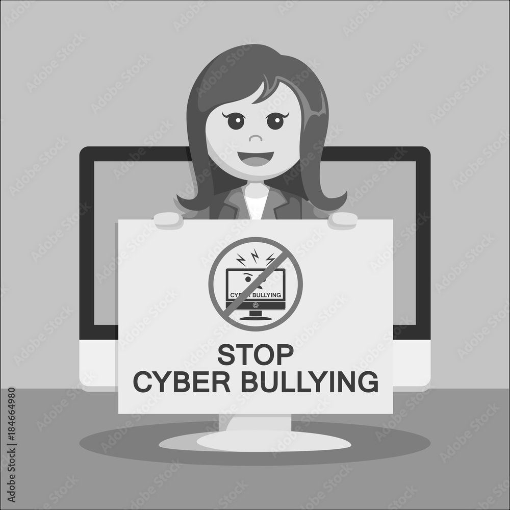 Cyber Bullying Black And White