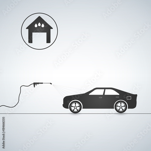 Vector concept for car washing service. Car wash service illustration.