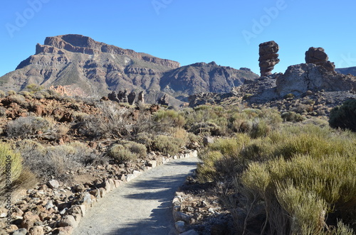 chemin de randonnée dans la caldeira du volcan Teide