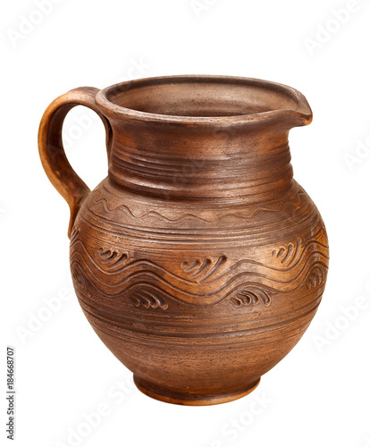 pottery on white background