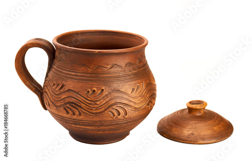 pottery on white background