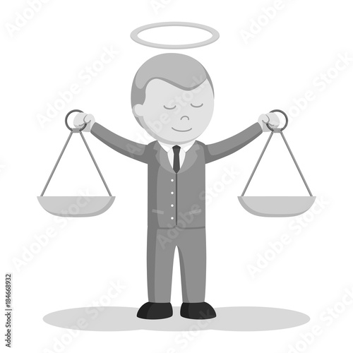 Honest male lawyer illustration design black and white style