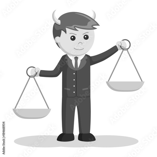 Liar male lawyer illustration design black and white style