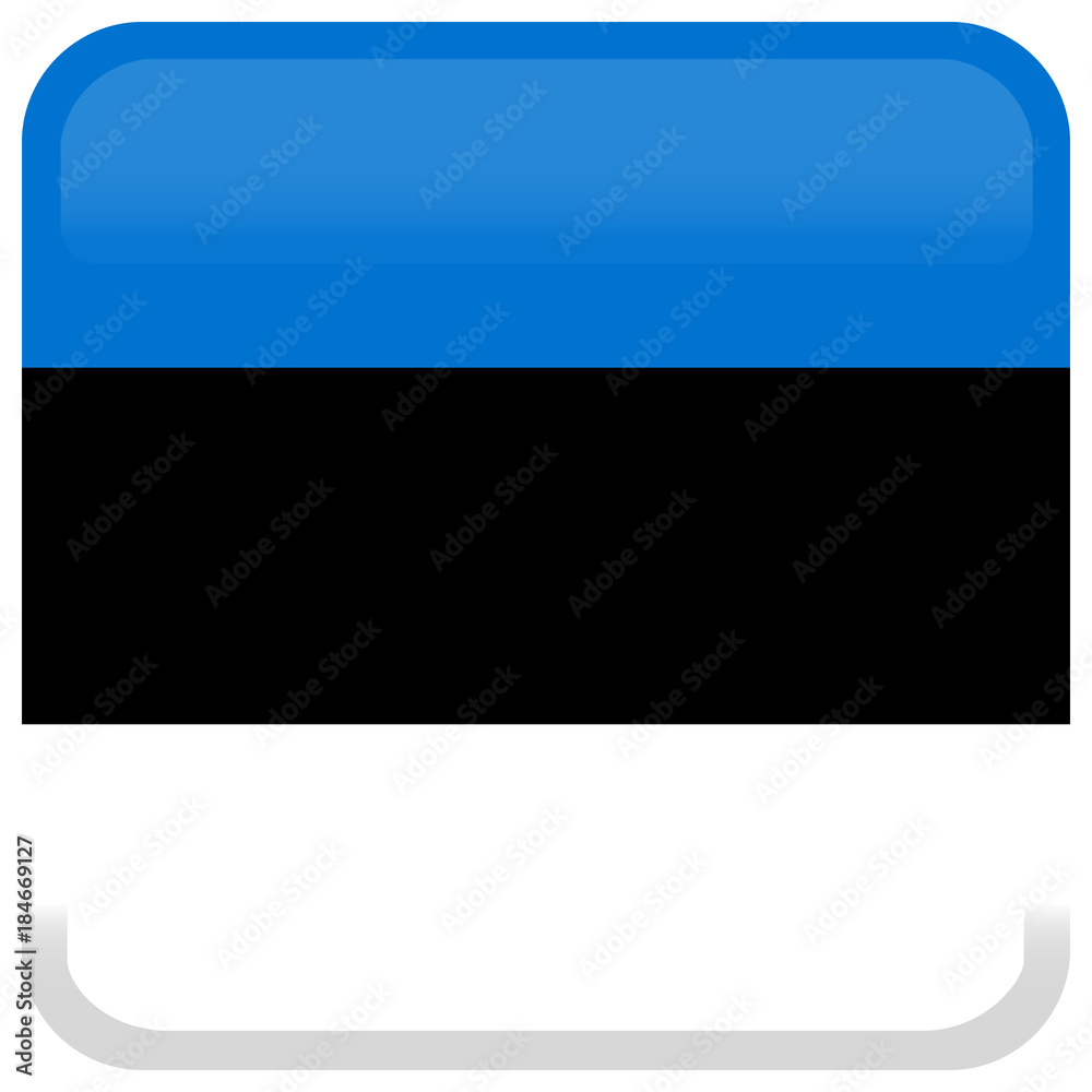 Flag of Estonia. Abstract concept, icon, square, button. Vector illustration on white background. Flag of Estonia. Abstract concept, icon, square, button. Vector illustration on white background.