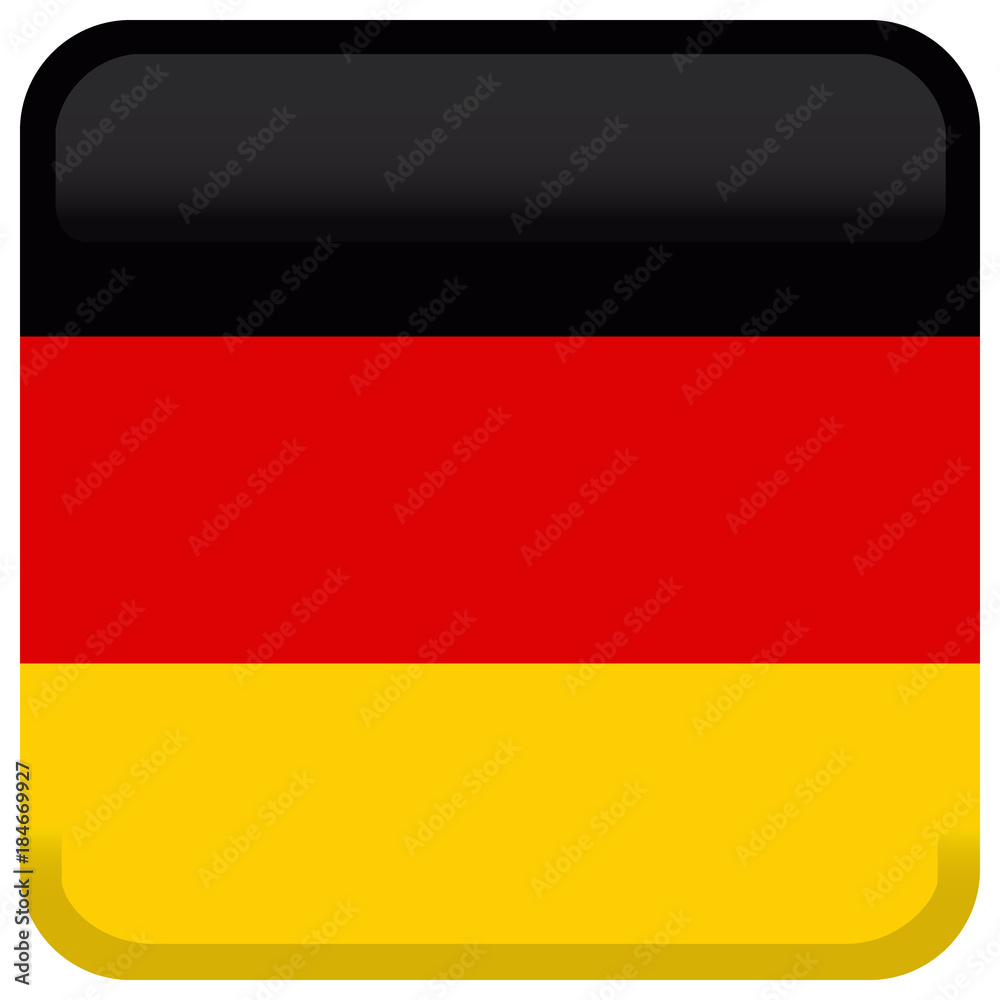 Flag of Germany. Abstract concept, icon, square, button. Vector illustration on white background. Flag of Germany. Abstract concept, icon, square, button. Vector illustration on white background.