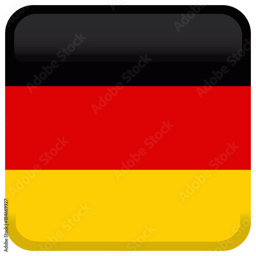 Flag of Germany. Abstract concept  icon  square  button. Vector illustration on white background.
