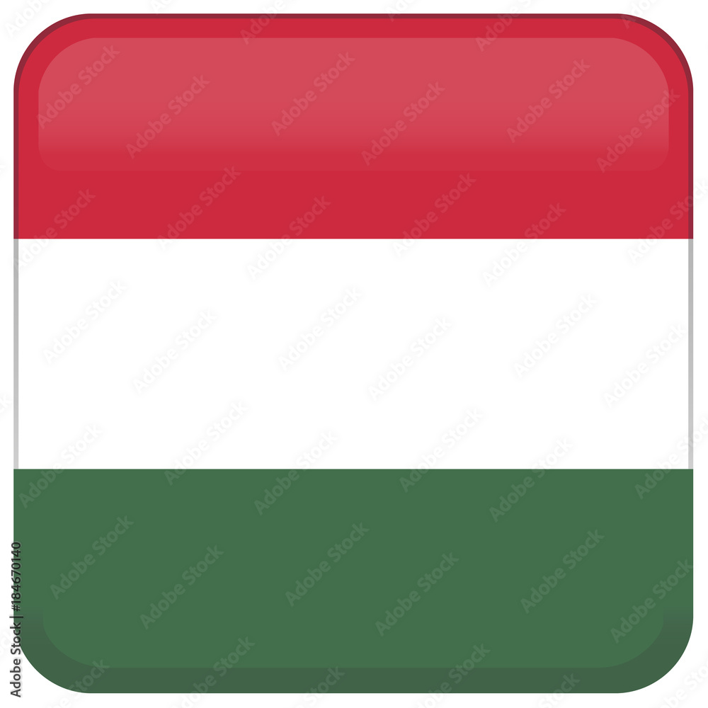 Hungary flag. Abstract concept, icon, square, button. Vector illustration on white background.