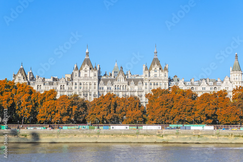 Exterior of Whitehall Court seen from South Bank of London photo