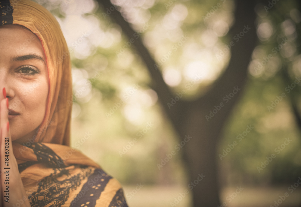 Naklejka premium Muslim young woman.